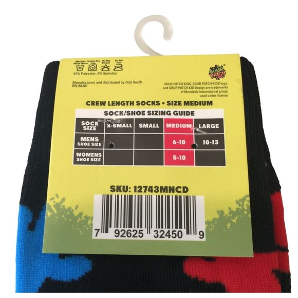 SOUR PATCH KIDS Men's Crew Socks Set of 2 Size Medium 6-10 - Picture 4 of 4